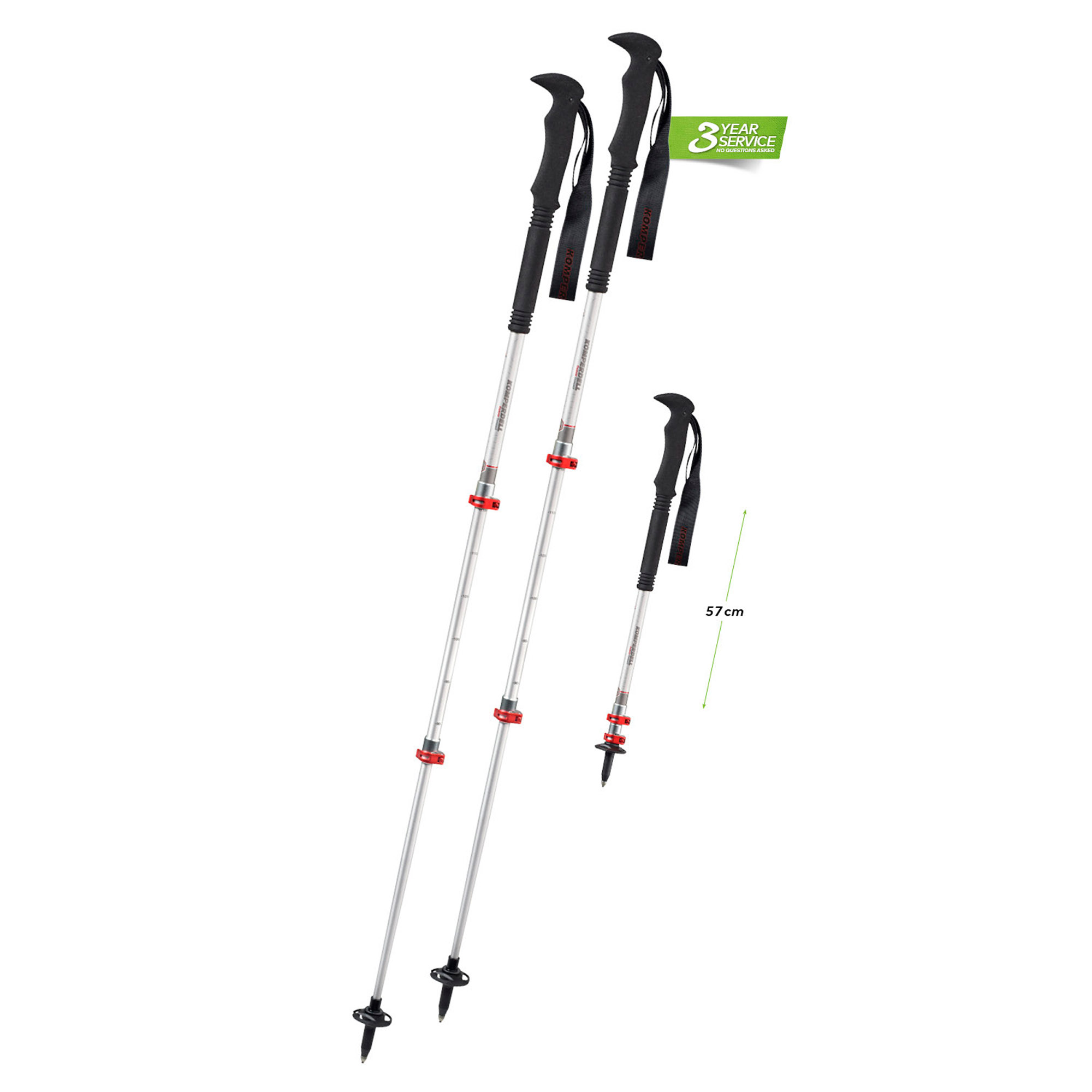 Komperdell Hikemaster Compact Powerlock Poles black/orange 2019 hiking stick